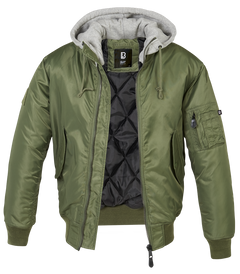 Brandit MA1 Hooded bomber jacket, olive