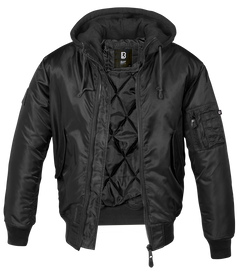 Brandit MA1 Hooded bomber jacket, black