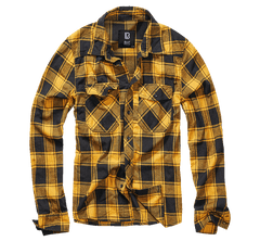 Brandit Long Sleeve Shirt, Black-Yellow