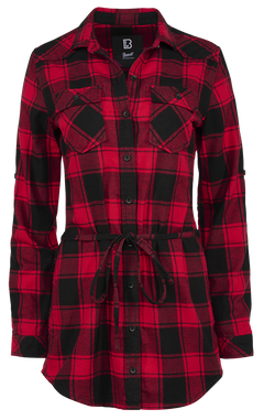 Brandit Lucy women's long shirt, red black