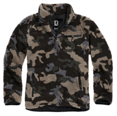 Brandit Teddyfleece Troyer Fleece Jacket, Dark Camo