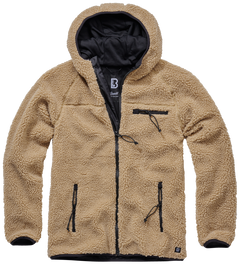 Brandit Worker Μπουφάν Fleece με Κουκούλα Teddyfleece, Camel