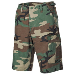 MFH BDU Shorts Rip-Stop, Woodland Stonewashed