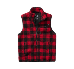 Brandit Teddyfleece Αμάνικο Γιλέκο Φλις, Κόκκινο/Μαύρο