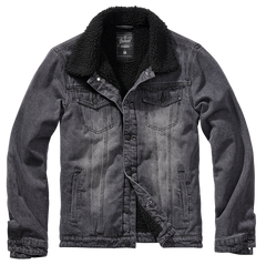 Brandit Sherpa denim jacket with fur, black