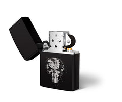 DRAGOWA Frank the Punisher Lighter with Engraving, Black