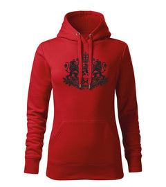 DRAGOWA women's hoodie Bulgarian emblem, red