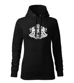 DRAGOWA women's hoodie Bulgarian emblem, black