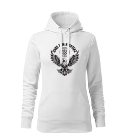 DRAGOWA HR women's eagle hoodie "Iznad svih Hrvatska", white