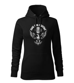 DRAGOWA HR women's hoodie eagle "Iznad svih Hrvatska", black