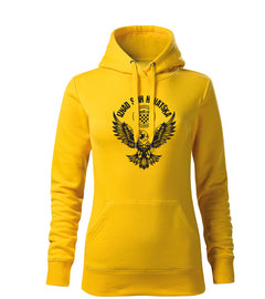DRAGOWA HR women's hoodie eagle "Iznad svih Hrvatska", yellow