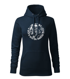 DRAGOWA HR women's wolf hoodie "u boj u boj za narod svoj", navy
