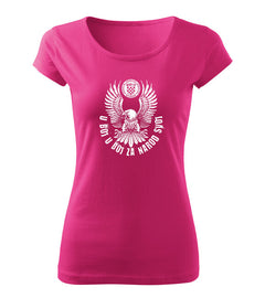 DRAGOWA HR women's short-sleeve t-shirt eagle "u boj u boj za narod svoj", pink