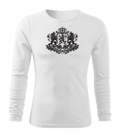 DRAGOWA Fit-T majica z dolgimi rokavi bolgarski znak, bela