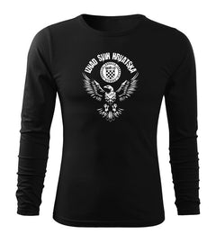 DRAGOWA Fit-T long-sleeve t-shirt HR eagle "Iznad svih Hrvatska", black