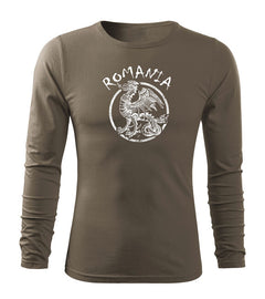 DRAGOWA Fit-T long-sleeve t-shirt Romanian dragon, olive