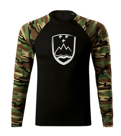 DRAGOWA Fit-T long-sleeve t-shirt Slovenian emblem, woodland