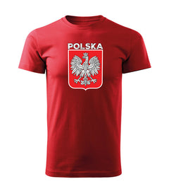 DRAGOWA short-sleeve t-shirt Polish emblem with lettering, red