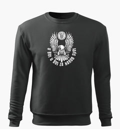 DRAGOWA men's sweatshirt HR eagle "u boj u boj za narod svoj", grey