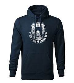 DRAGOWA HR men's eagle hoodie "u boj u boj za narod svoj", dark blue