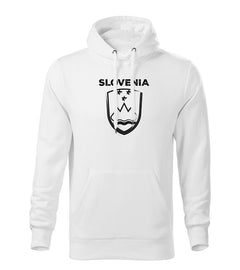 DRAGOWA men's hoodie Slovenian emblem with lettering, white