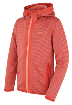 HUSKY Artic Zips K otroški pulover s kapuco, rdeča/črna modra