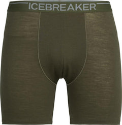 Icebreaker Anatomica Men's Long Boxer Briefs, Green