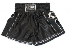 Katsudo Huricane kratke hlače za tajski boks, črne