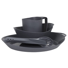 Lifeventure Ellipse Plastic Dinnerware Set 4-Piece, Graphite