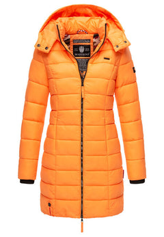 Marikoo ABENDSTERNCHEN women's quilted coat with hood, Apricot sorbet