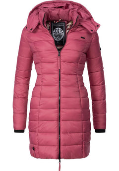 Marikoo ABENDSTERNCHEN women's quilted coat with hood, Berry