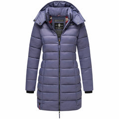 Marikoo ABENDSTERNCHEN women's quilted coat with hood, Blue violet