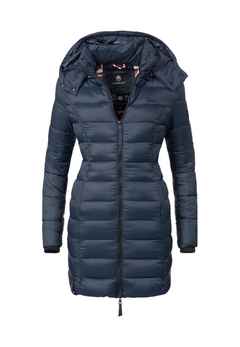 Marikoo ABENDSTERNCHEN women's quilted coat with hood, blue