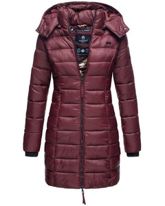 Marikoo ABENDSTERNCHEN women's quilted coat with hood, wine