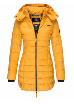 Marikoo ABENDSTERNCHEN women's quilted coat with hood, yellow