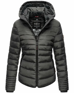 Marikoo Amber women's winter jacket with hood, Anthracite