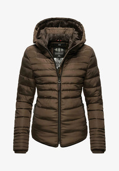 Marikoo Amber women's winter hooded jacket, Dark choco