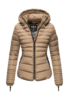 Marikoo Amber women's winter hooded jacket, taupe