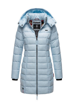 Marikoo Abendsternchen women's quilted coat with hood, Baby blue