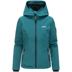 Marikoo Erdbeere women's transitional jacket with hood, ocean green