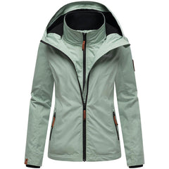 Marikoo ERDBEERE women's transitional jacket with hood, Smokey mint