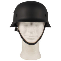 MFH Metal Helmet WW II with Leather Lining, Black