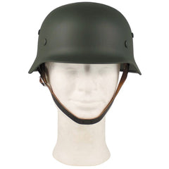 MFH Metal Helmet WW II with Leather Lining, OD Green