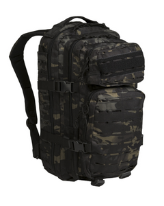 Mil-Tec US Assault Small Laser Cut Backpack, Multitarn Black, 20L