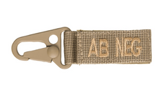 WARAGOD Blood Type AB- Negative Carabiner, Coyote