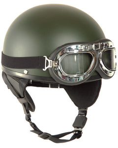 Mil-Tec Retro Moto Helmet, Olive