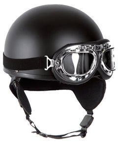 Mil-Tec Retro Motorcycle Helmet, Black