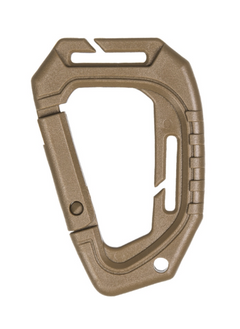 Mil-Tec Tactical MOLLE Plastic Carabiner, Coyote 2pcs