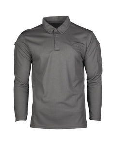 Mil-Tec Tactical Polo Shirt Long Sleeve, Urban Grey