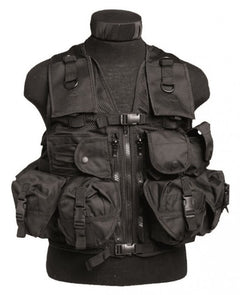 Mil-Tec Tactical Vest with 9 Pockets, Black